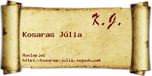 Kosaras Júlia névjegykártya