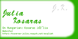 julia kosaras business card